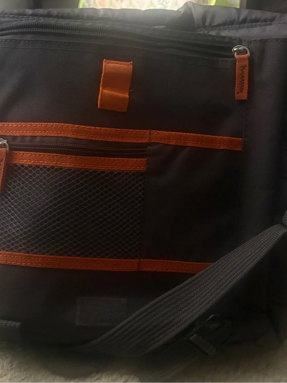 Nautica Black Duffel with Orange Trim